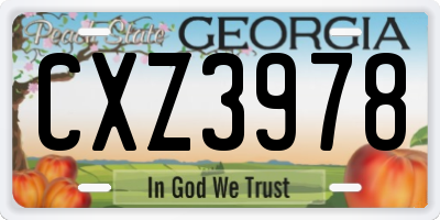 GA license plate CXZ3978