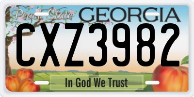 GA license plate CXZ3982