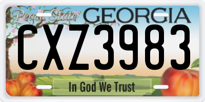 GA license plate CXZ3983