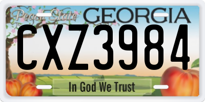 GA license plate CXZ3984