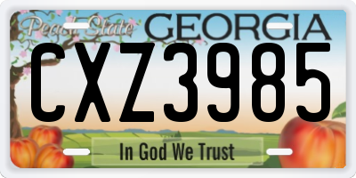 GA license plate CXZ3985