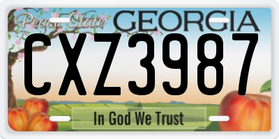 GA license plate CXZ3987