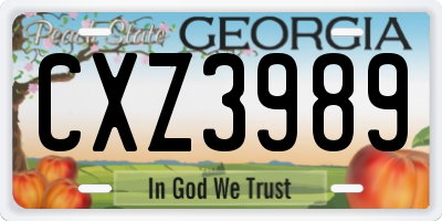 GA license plate CXZ3989