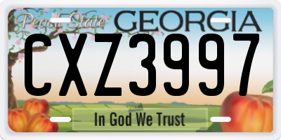 GA license plate CXZ3997