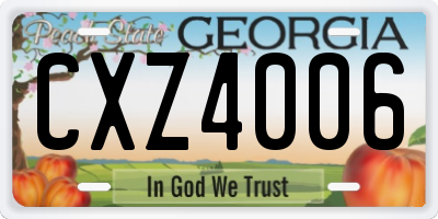 GA license plate CXZ4006