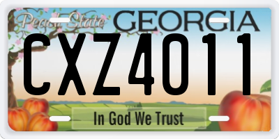 GA license plate CXZ4011