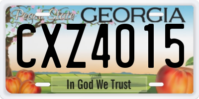 GA license plate CXZ4015