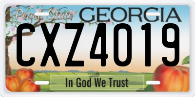 GA license plate CXZ4019