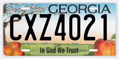 GA license plate CXZ4021