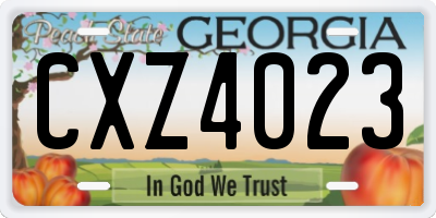 GA license plate CXZ4023
