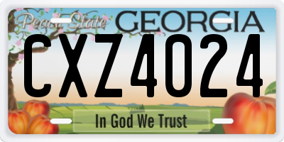 GA license plate CXZ4024