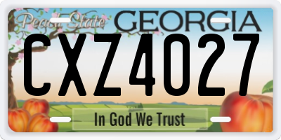 GA license plate CXZ4027