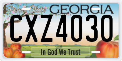 GA license plate CXZ4030