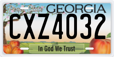 GA license plate CXZ4032