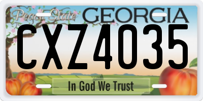 GA license plate CXZ4035