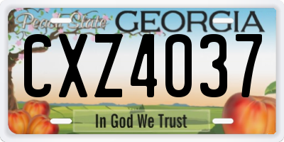 GA license plate CXZ4037