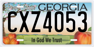 GA license plate CXZ4053