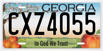 GA license plate CXZ4055