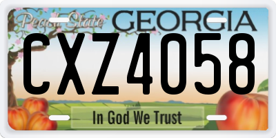 GA license plate CXZ4058