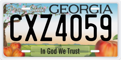 GA license plate CXZ4059