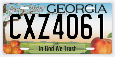 GA license plate CXZ4061