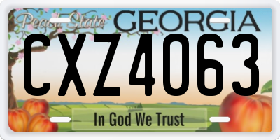GA license plate CXZ4063