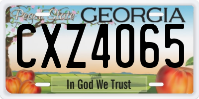 GA license plate CXZ4065