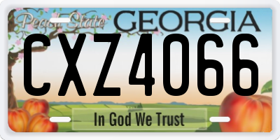 GA license plate CXZ4066