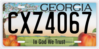 GA license plate CXZ4067