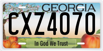 GA license plate CXZ4070