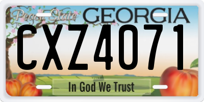 GA license plate CXZ4071