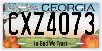 GA license plate CXZ4073