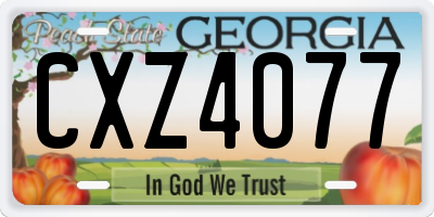 GA license plate CXZ4077