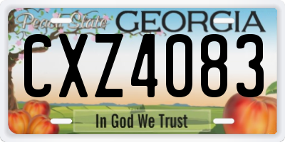 GA license plate CXZ4083