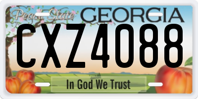 GA license plate CXZ4088