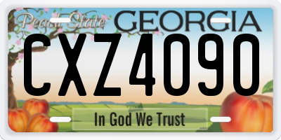 GA license plate CXZ4090