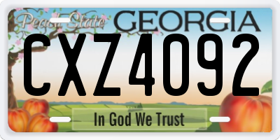 GA license plate CXZ4092