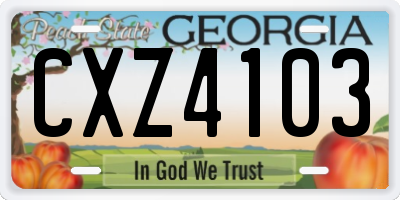 GA license plate CXZ4103