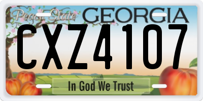 GA license plate CXZ4107