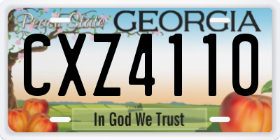 GA license plate CXZ4110