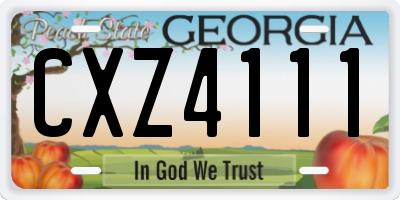 GA license plate CXZ4111