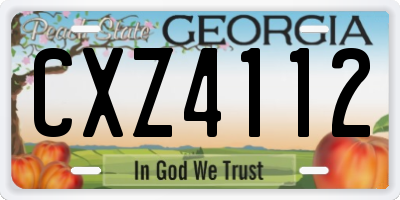 GA license plate CXZ4112