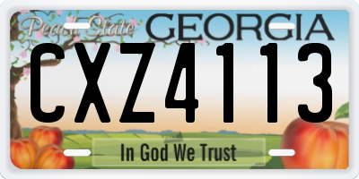 GA license plate CXZ4113