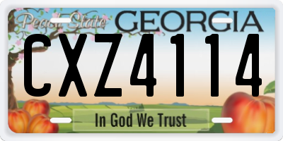 GA license plate CXZ4114