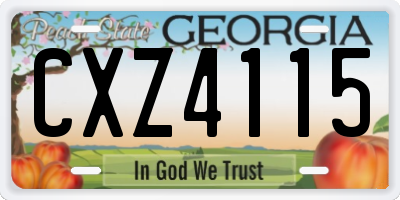 GA license plate CXZ4115
