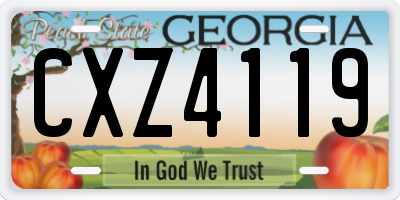 GA license plate CXZ4119