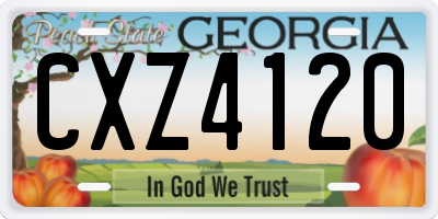 GA license plate CXZ4120
