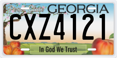 GA license plate CXZ4121