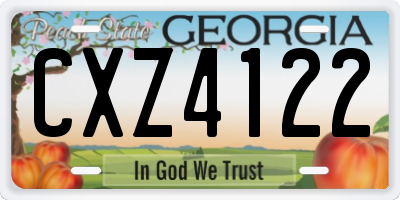 GA license plate CXZ4122