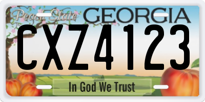 GA license plate CXZ4123